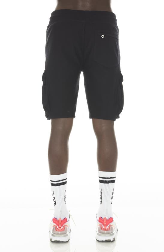 Cult Of Individuality French Terry Cargo Sweat Shorts In Black