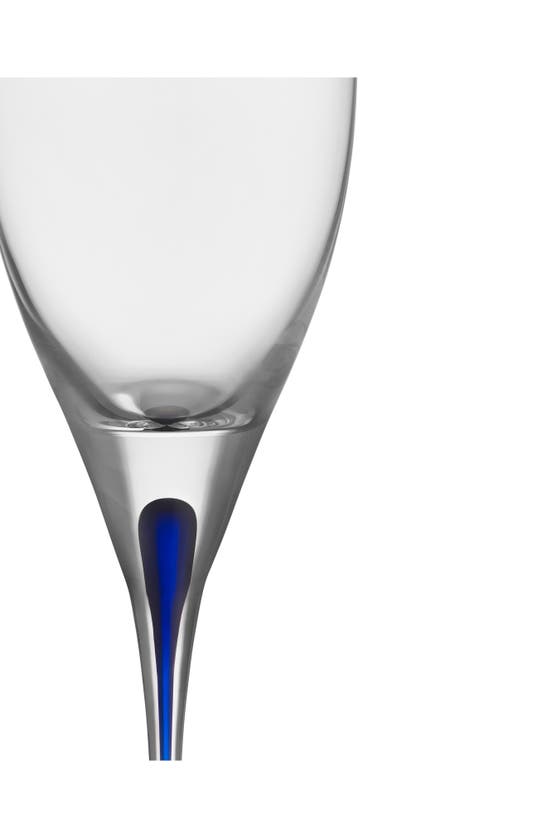 Shop Orrefors Intermezzo White Wine Glass In Clear/ Blue