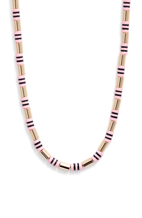 Roxanne Assoulin Well Tailored In Pink Beaded Necklace In Gold