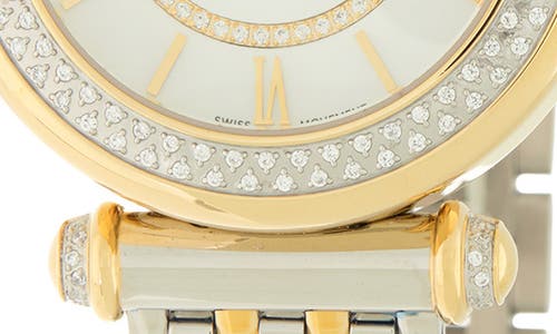 Shop Michele Caber Diamond Bracelet Watch, 35mm In Silver/mop/gold