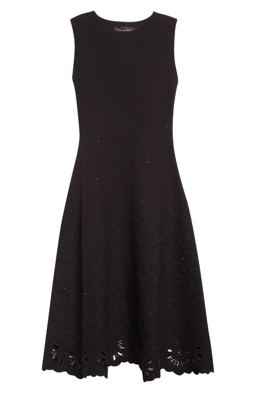 OSCAR DE LA RENTA OSCAR DE LA RENTA EYELET JACQUARD A-LINE DRESS 