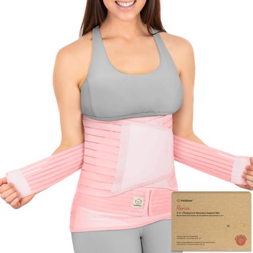 Keababies Revive 3-in-1 Postpartum Recovery Support Belt In Blush Pink