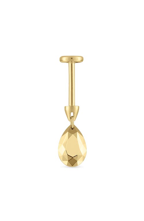 Maria Tash Faceted Pear Single Threaded Drop Earring In Yellow Gold