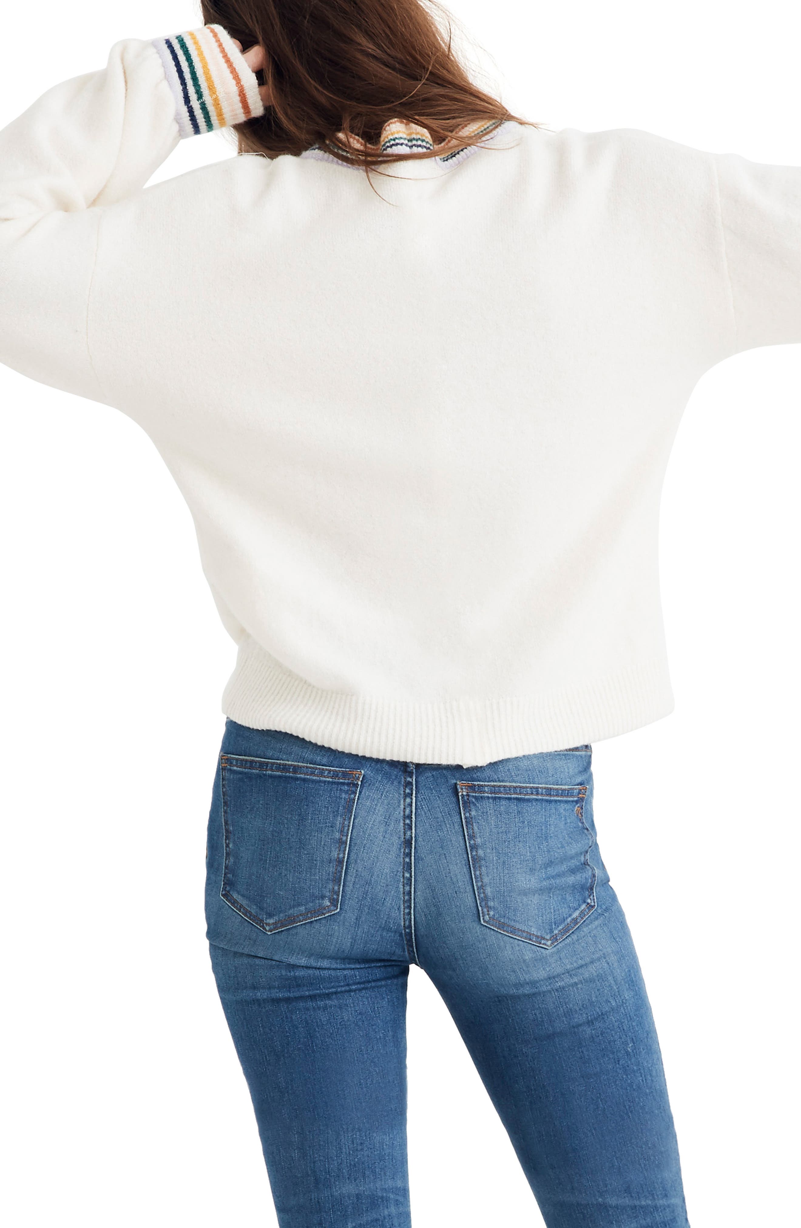 madewell rainbow trim sweater