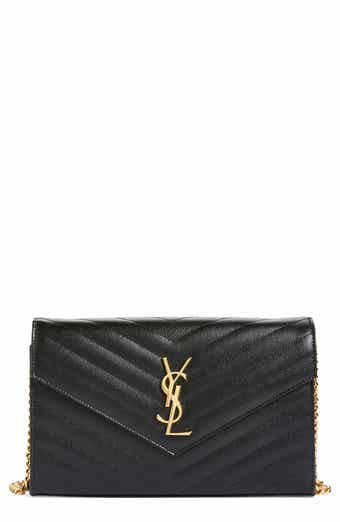 Saint Laurent Uptown Chain Wallet Leather Yellow