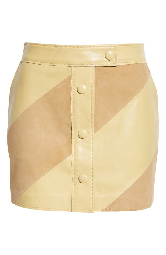Shop Stand Studio Seona Suede & Leather Panel Miniskirt In Honey