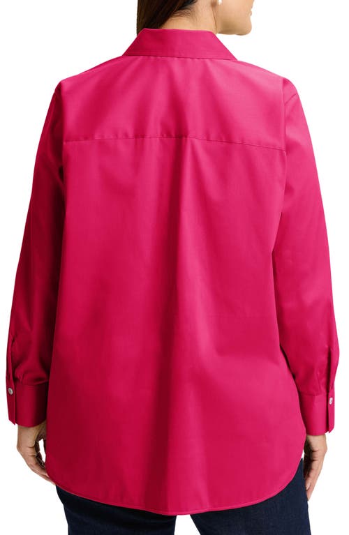 Shop Foxcroft Layla Sateen Button-up Shirt In Pink