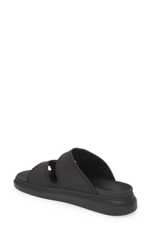 Shop Alexander Mcqueen Oversize Slide Sandal In Black/silver