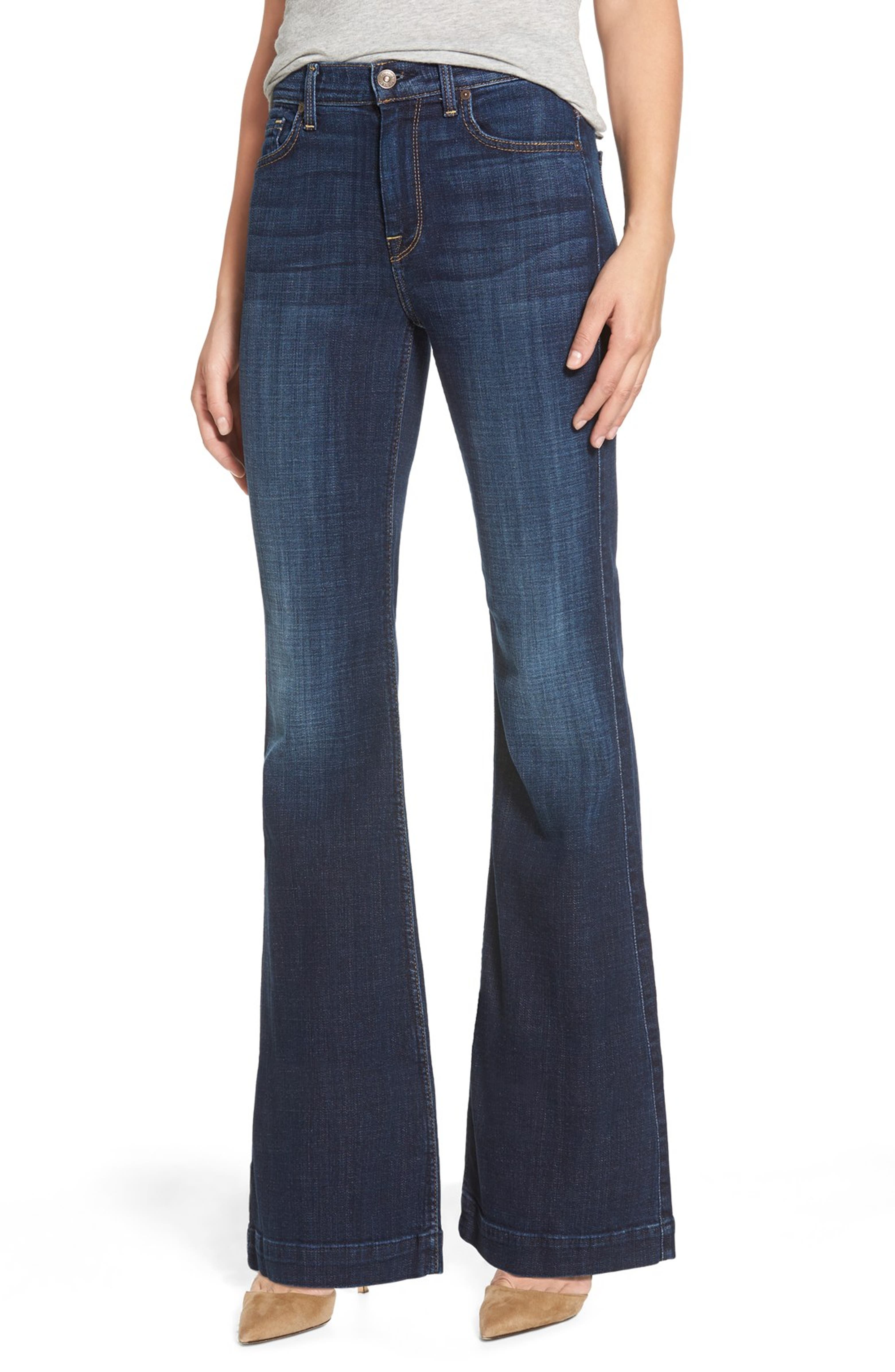 7 For All Mankind® 'Tailorless Ginger' High Rise Flare Jeans (Royal ...