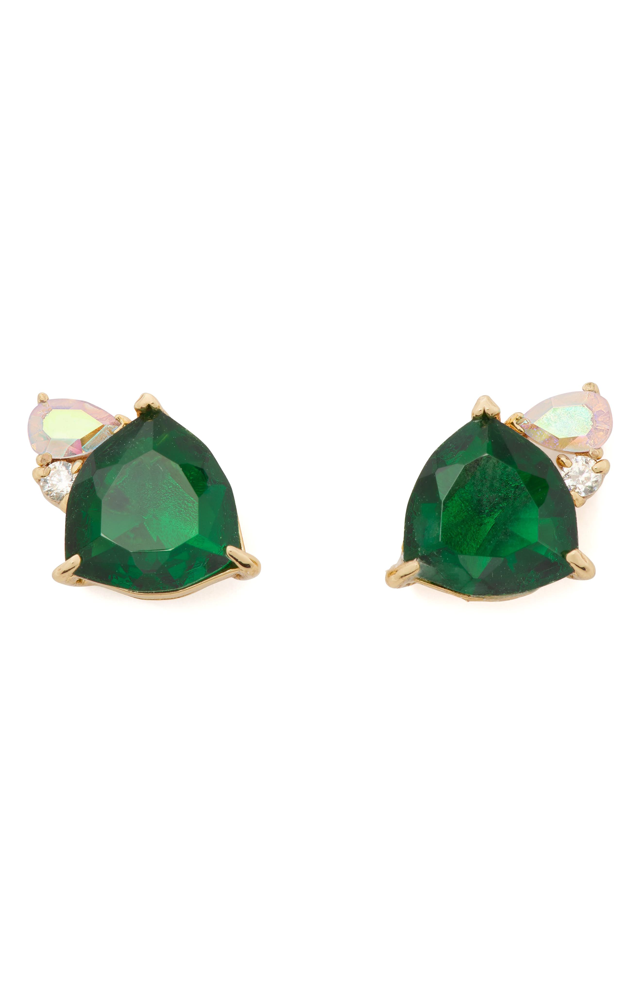 Kate Spade New York shine me up stud earrings in Green/gold Multi 