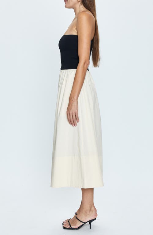 Pistola Mavo Strapless Midi Dress In Pepper And Salt