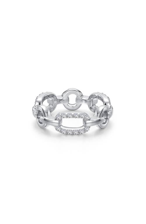Lafonn Paperclip Alternating Band Ring with Simulated Diamonds in White at Nordstrom, Size 7