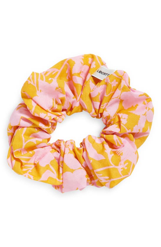 Shop Liberty London Ophelia Tana Cotton Scrunchie In Yellow