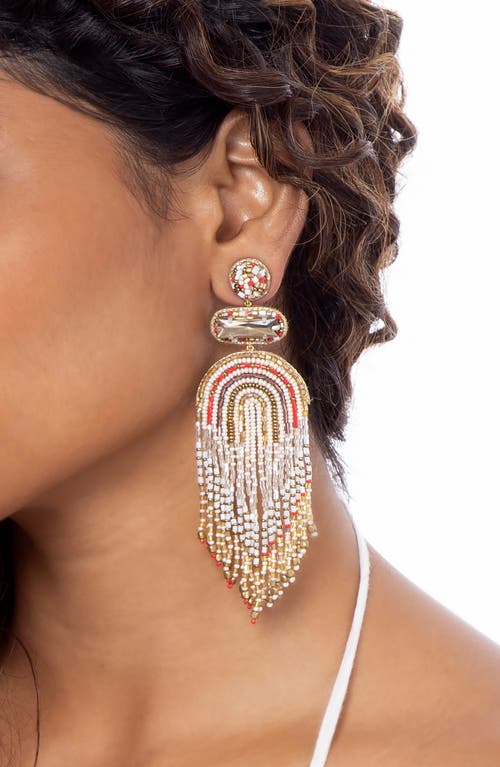 Shop Deepa Gurnani Ishani Beaded Drop Earrings In Red