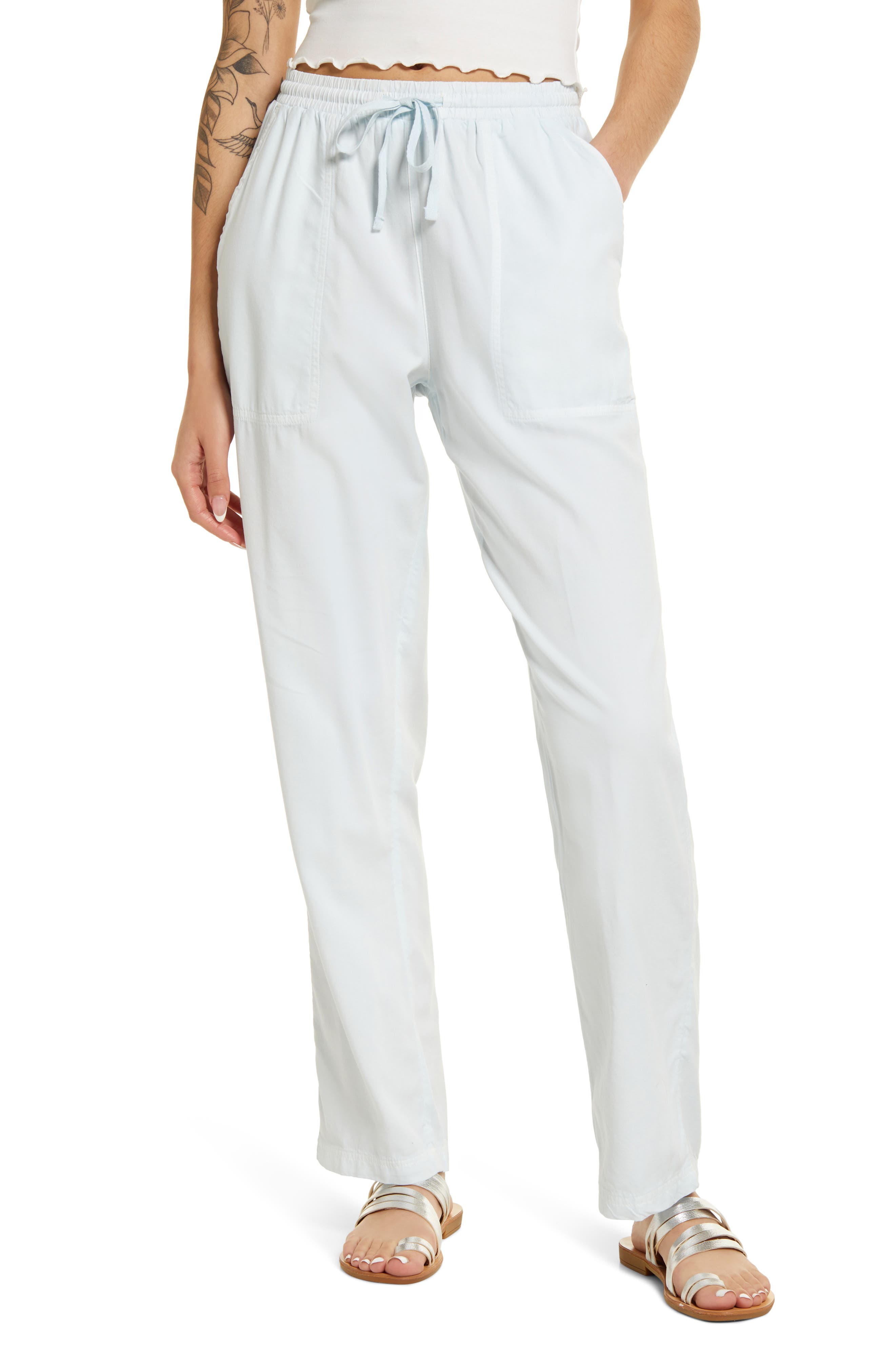 billabong white linen pants