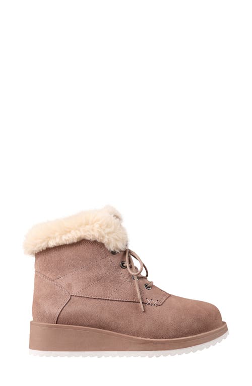 Lamo Demi Faux Shearling Wedge Bootie In Earth