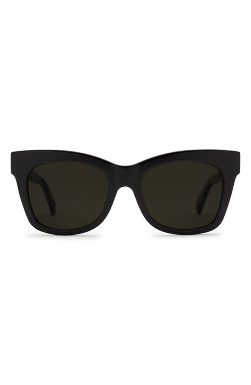 Capri 52mm Polarized Cat Eye Sunglasses in Gloss Black/Grey Polar