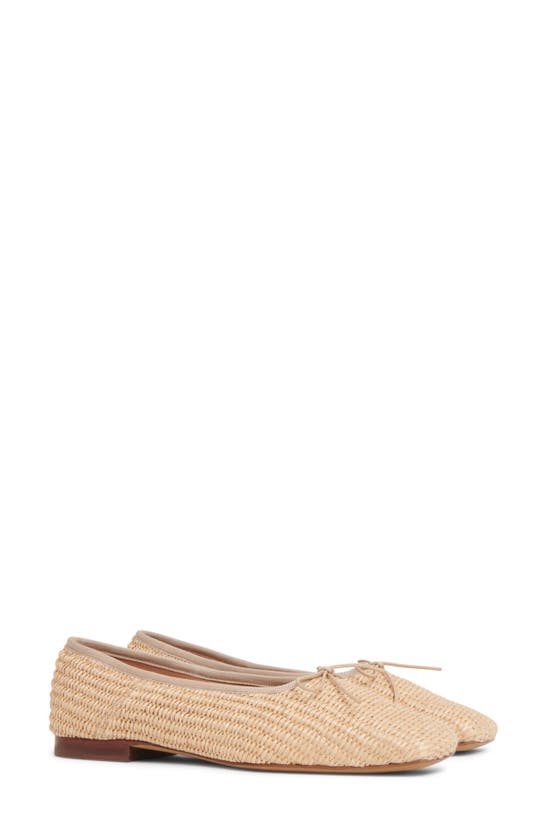 Shop Mansur Gavriel Square Toe Ballet Flat In Natural