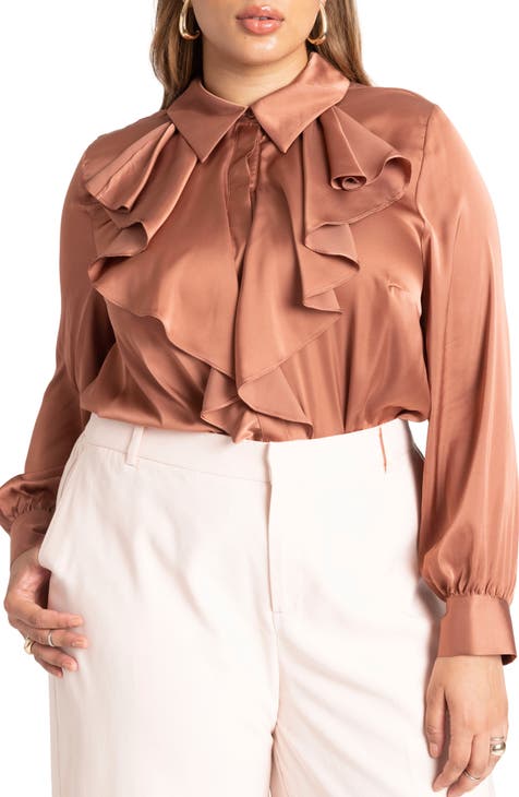 ELOQUII Blue Stripe Blouse main image 1
