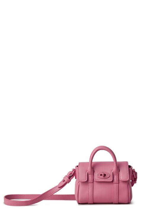 Glossy Bag - Designer Strap - Hot Pink & Light Pink