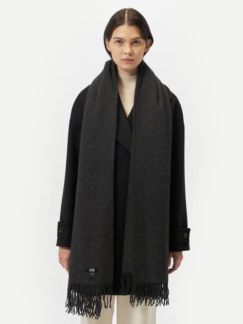 Gobi Cashmere Oversized Cashmere Woven Scarf In Charcoal