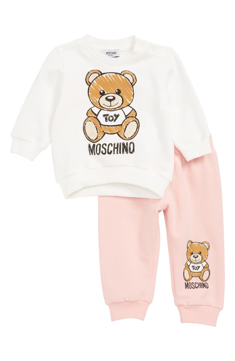 Moschino Bear Print Sweatshirt & Jogger Pants Set (Baby) | Nordstrom