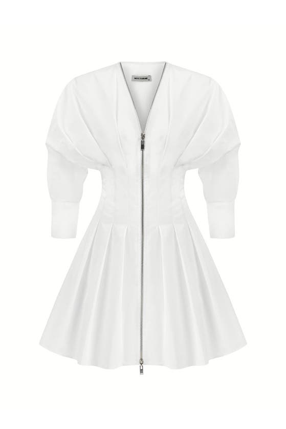 Shop Nocturne Zippered Dress In White