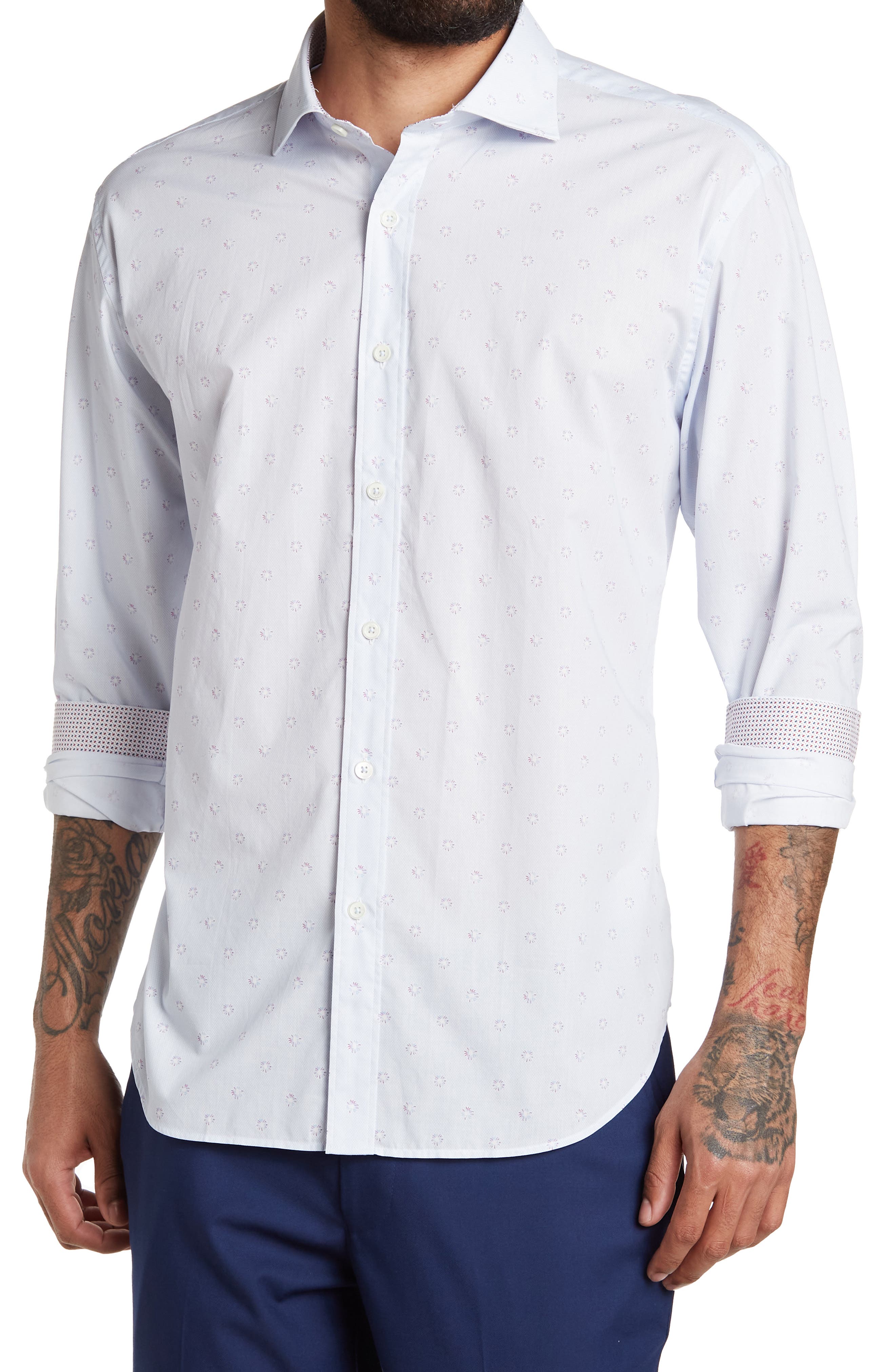 Bugatchi Mens Shaped Fit Button-Down 