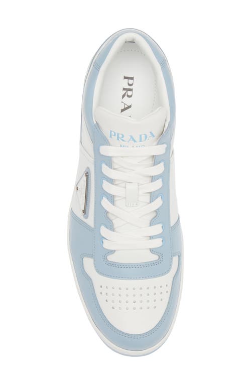 Shop Prada Downtown Logo Low Top Sneaker In Bianco/celeste