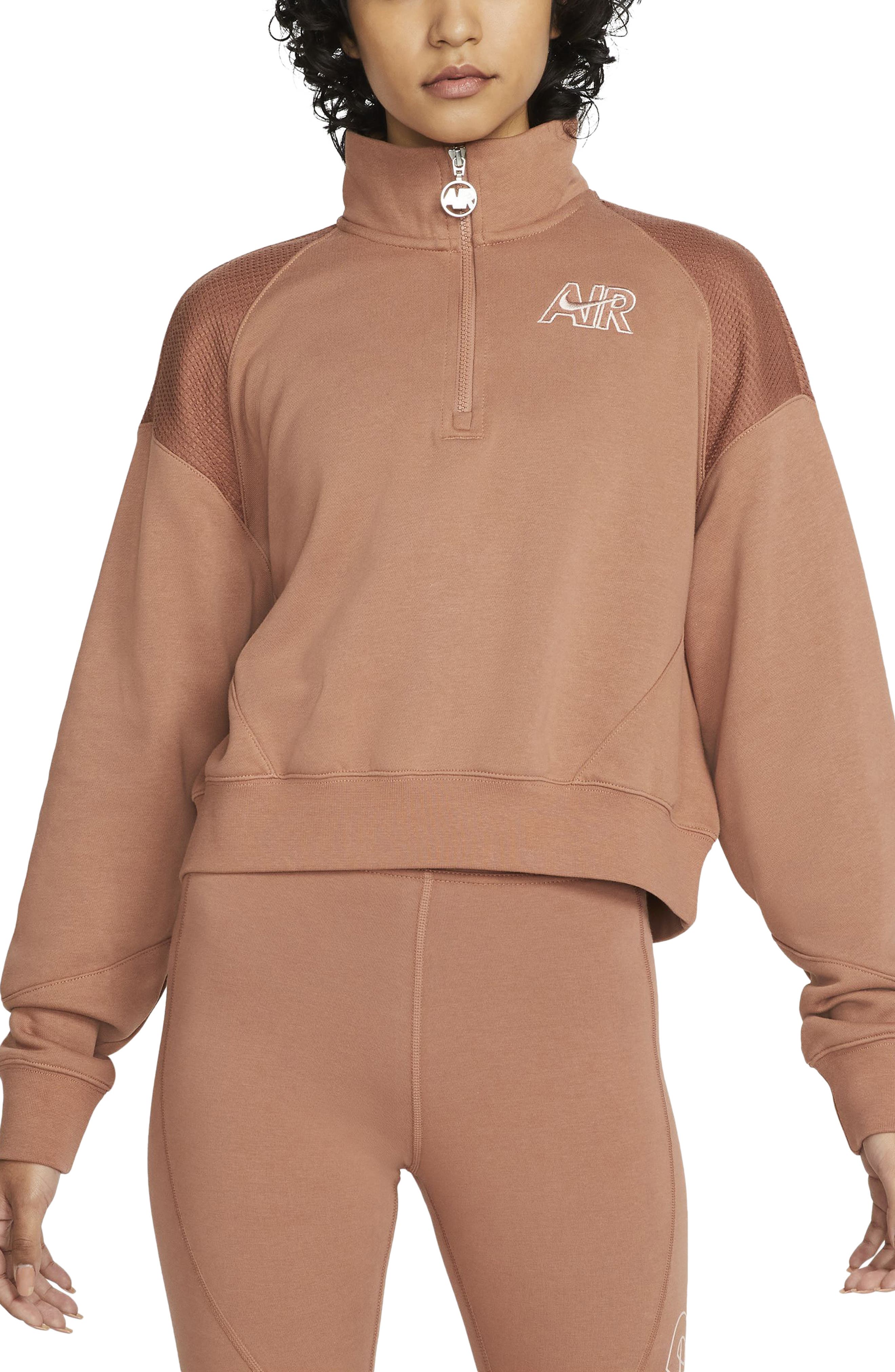 brown nike quarter zip