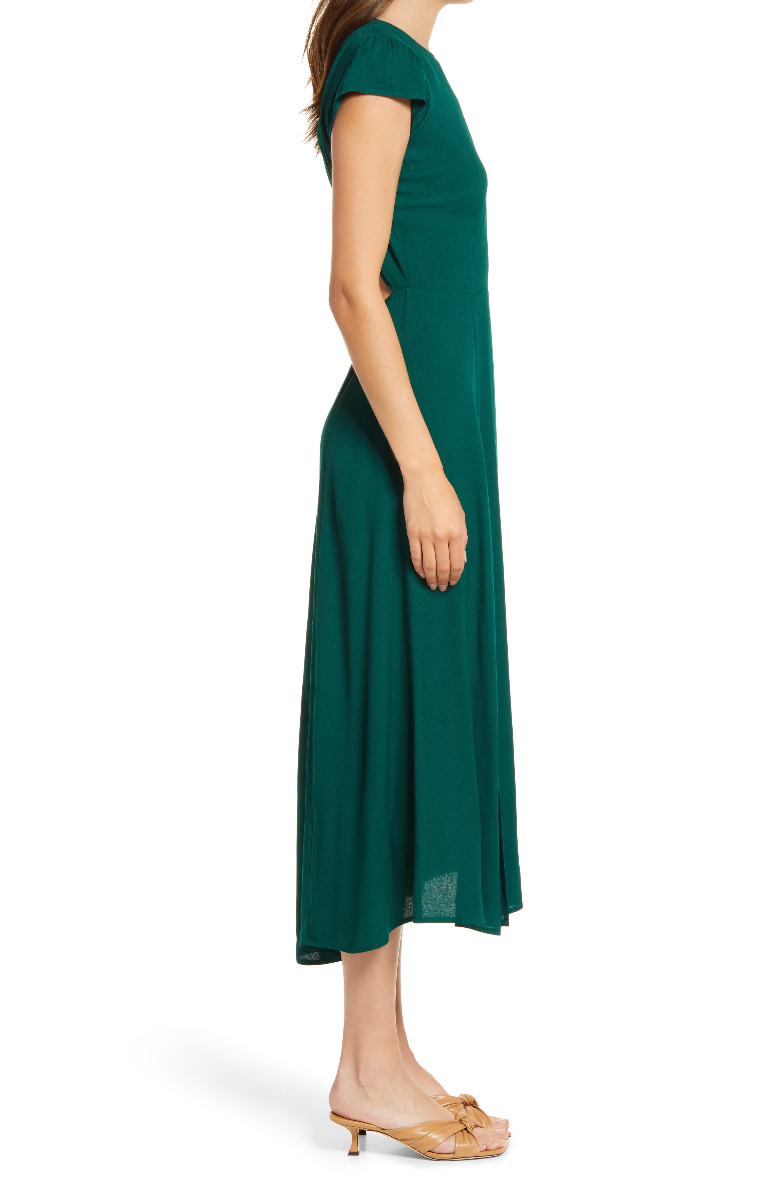 reformation green dress nordstrom