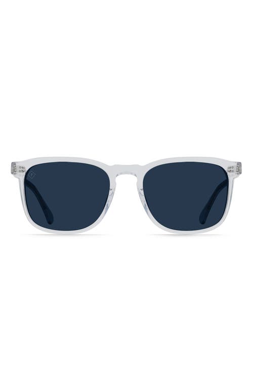 Raen Wiley Polarized Square Sunglasses In Crystal Clear/polar Blue