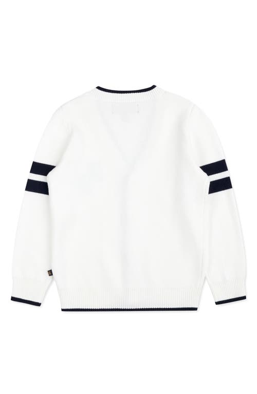 Shop Brooks Brothers Kids' Embroidered Cotton Cardigan In White