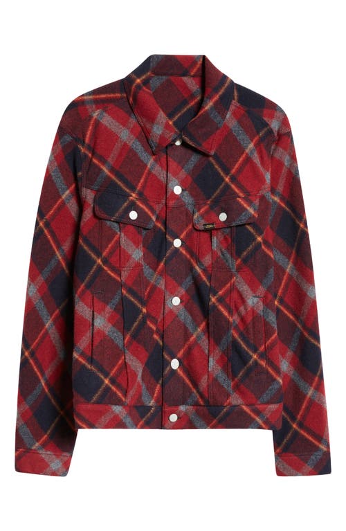 Undercover Check Wool Blend Mosser Jacket In Red Check