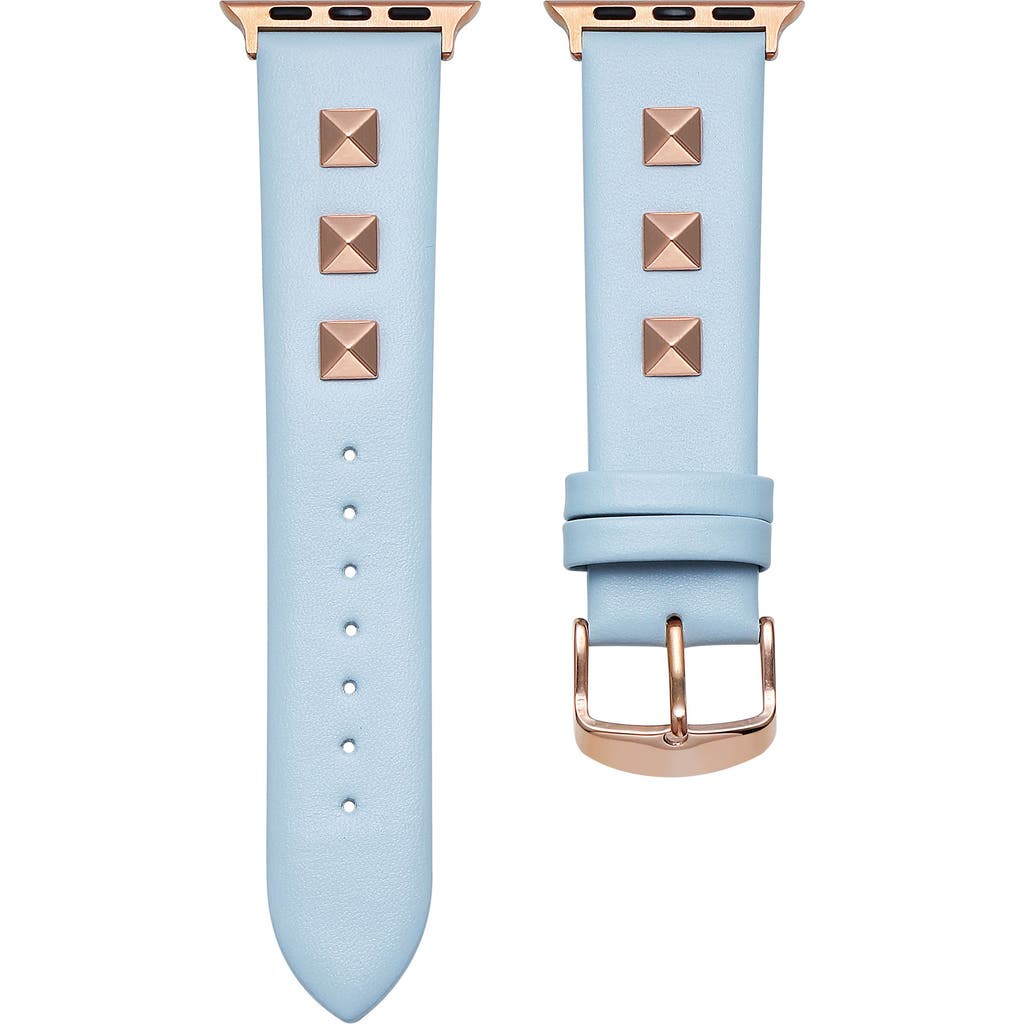 The Posh Tech Rebel Studded Leather Apple Watch® Watchband In Gold