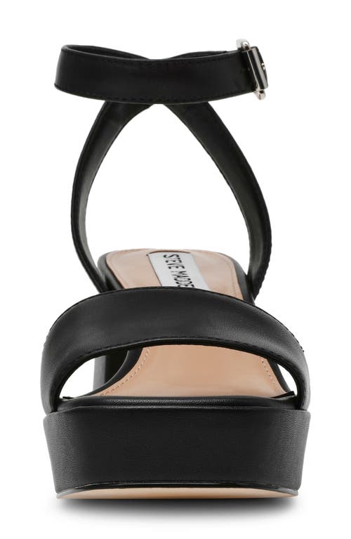 Shop Steve Madden Mercerr Ankle Strap Platform Sandal In Black Leather