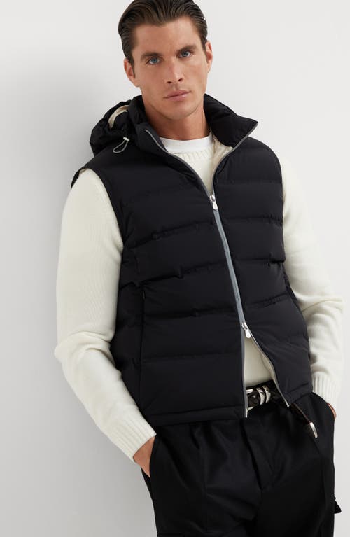 Shop Brunello Cucinelli Taffeta Down Vest In Black