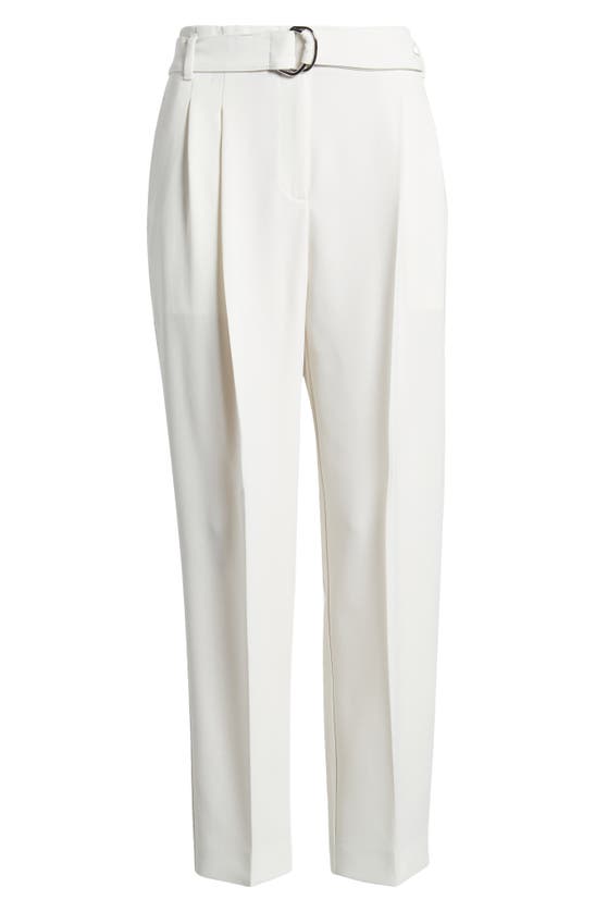 Hugo Boss Tapiah Belted Ankle Pants In Soft Cream
