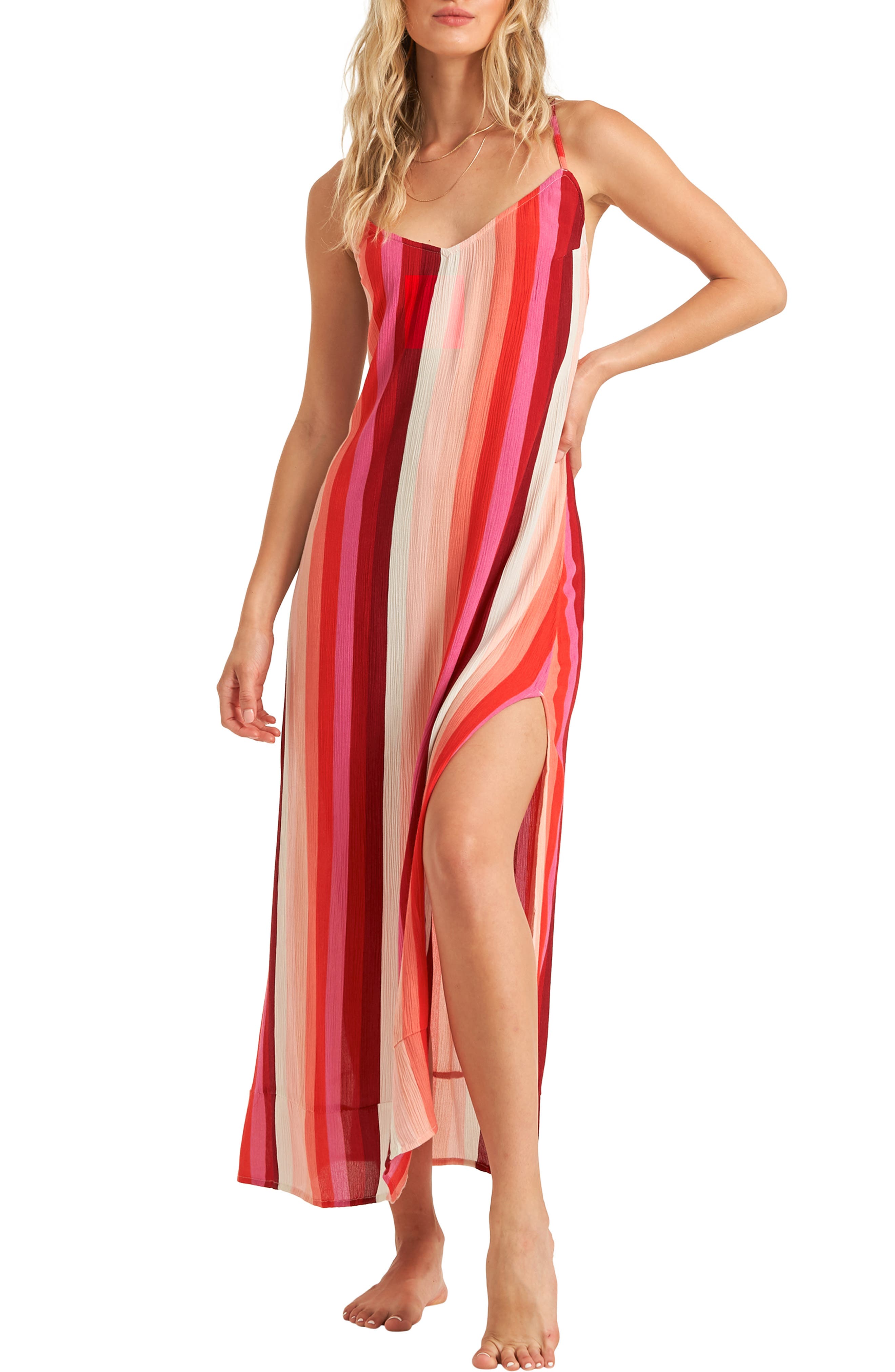 red striped maxi dress