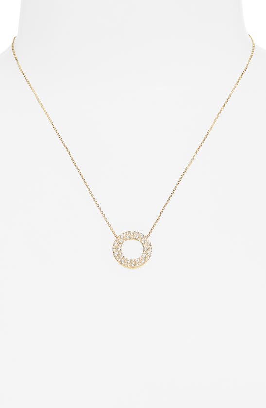 Shop Bony Levy Diamond Open Circle Pendant Necklace In 18k Yellow Gold