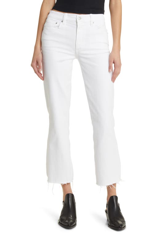 Bella Raw Hem Crop Flare Jeans in White