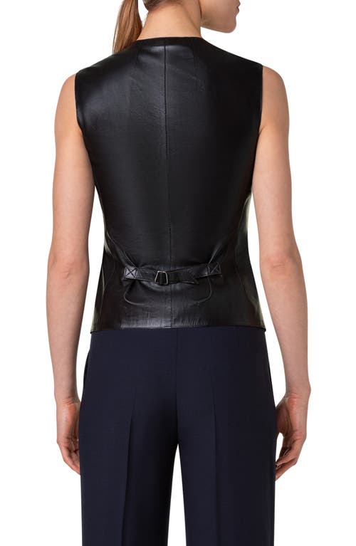Akris Bello Leather Vest In Black