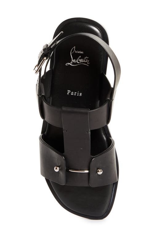 Christian Louboutin Chambeliss Sandal Flats In Black Leather In Black