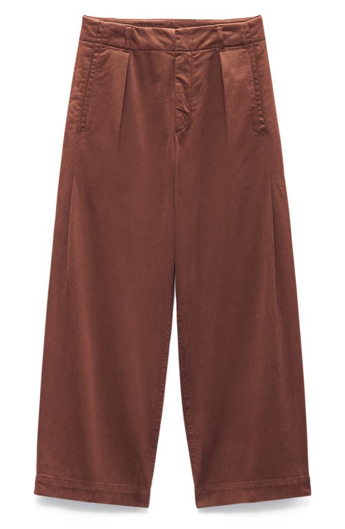 Rag & Bone Donovan Pleated Cotton Twill Wide Leg Pants In Brown