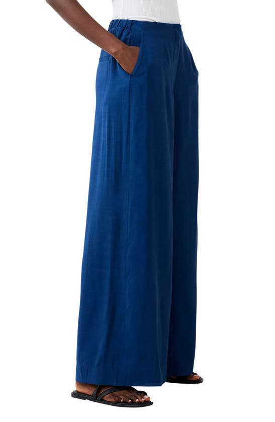 Shop French Connection Barbara Wide Leg Pants In Midnight Blue