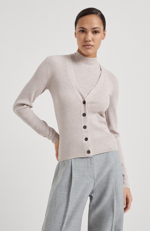 Shop Brunello Cucinelli Cashmere Cardigan In Light Pink