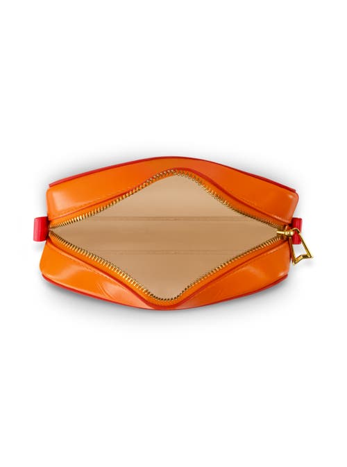 Mac Duggal Ombre Leather Crossbody Camera Bag In Sunset Ombre