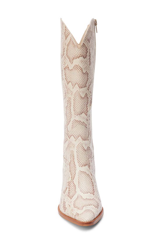 Shop Matisse Addison Pointed Toe Western Boot In Beige Multi Snake
