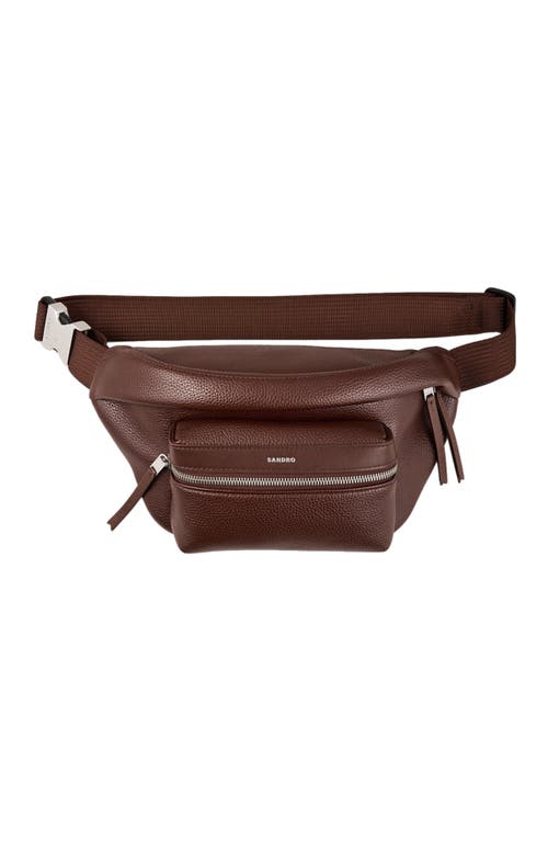 Shop Sandro Belt Bag In Black Brown