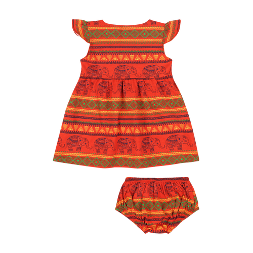 Mixed Up Clothing Baby Vestito Dress Set In Jacquard Stripe